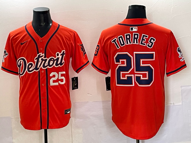 Men 2025 Detroit Tigers #25 Torres orange Game Nike MLB Jersey 07